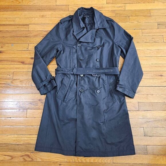 Theory Sarisa Belted Trench Coat Medium Knee Length Rain Jacket - Picture 1 of 7